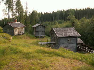 Bagarstuga, vävstuga samt kvarn